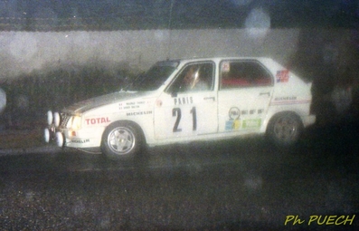 Maurice Chomat - Didier Breton
53º Rallye Automobile de Monte-Carlo 1985. Citröen Visa 1000 Pistes (8443 ME 92). Clasificado 10º.

Del 26 de Enero al 1 de Febrero, Monte-Carlo.
Superficie: asfalto -nieve.

El Rally tenía un total de 3999.00 km de los que 851.10 km divididos en 34 tramos eran especiales (1 de ellos fue cancelado SS17 ).

Tomaron la salida 117 equipos, finalizaron 68.@
Palabras clave: Citroen;Visa;Grupo_B;Montecarlo;1985