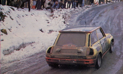 Jean-Paul Aymé - Brigitte Aymé
53º Rallye Automobile de Monte-Carlo 1985. Renault 5 Turbo (1073 MF 07). Clasificado 18º.

Del 26 de Enero al 1 de Febrero, Monte-Carlo.
Superficie: asfalto -nieve.

El Rally tenía un total de 3999.00 km de los que 851.10 km divididos en 34 tramos eran especiales (1 de ellos fue cancelado SS17).

Tomaron la salida 117 equipos, finalizaron 68.@
Palabras clave: Renault;Turbo;Montecarlo;Grupo_B;1985