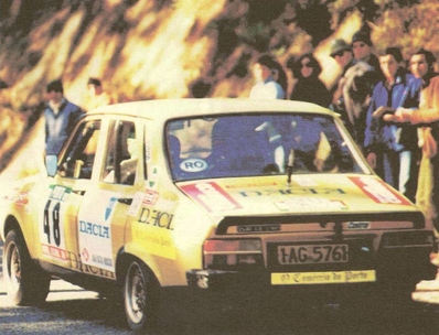 Ludovic Balint - Constantin Zarnescu
19º Rallye de Portugal - Vinho do Porto 1985. Dacia 1300 (1-AG-5761). Clasificado 19º.

Del 6 al 9 de Marzo, Estoril, Portugal.
Superficie: asfalto - tierra.

El Rally tení­a un total de 2455 km de los que 730.50 km divididos en 47 tramos eran especiales.

Tomaron la salida 94 equipos, finalizaron 28.@
Palabras clave: Dacia;Portugal;1985