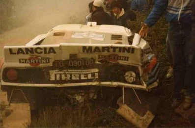 Henri Toivonen - Juha Piironen
8º Rally Costa Smeralda 1985. Lancia Rally 037 (TO 09010D). Abandonó por accidente en SS34.
Martini Racing

En este accidente Henri se fracturo una vertebra.

Del 17 al 19 de Abril, Porto Cervo, Cerdeña, Arzachena, Sácer, Costa Esmeralda.
Superficie: tierra.

El Rally constaba de 621.20 km cronometrados, desconocemos en cuantos tramos especiales se dividían y los kilómetros totales de la prueba.

Tomaron la salida 75 equipos, finalizaron 25.@
Palabras clave: Henri_Toivonen;Lancia;Rally;Grupo_B;Costa_Smeralda;1985;crash