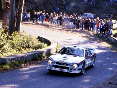 Markku Alén - Ilkka Kivimaki
29º Tour de Corse - Rallye de France 1985. Lancia Rally 037 (TO-W67783). Abandonó el Rallye por el fatal accidente de su compañero de equipo Attilio Bettega.

Del 2 al 4 de Mayo, Ajaccio, Córcega, Francia.
Superficie: asfalto.

El Rally tenia un total de 1603.00 km de los que 1122.25 km divididos en 30 tramos eran especiales, (1 de ellos fue cancelado, SS5 Sartene - Zonza de 44.23 km, por el fatal accidente en el tramo anterior de Attilio Bettega).

Tomaron la salida 139 equipos, finalizaron 45.@
Palabras clave: Markku_Alen;Lancia;Rally;Grupo_B;1985;Corcega;Corse
