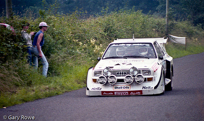 Michèle Mouton - Fabrizia Pons
10º British Midland Ulster Rally 1985. Audi Sport Quattro S1 E2 (652 Z-937). Abandonó por el turbo.
Audi Sport UK

Del 26 al 27 de Julio, Belfast, Irlanda del Norte.
Superficie: asfalto.

El Rally constaba de 2 etapas y 28 tramos cronometrados.
Desconocemos los kilómetros tanto totales como especiales de la prueba.

Tomaron la salida 92 equipos, finalizaron 66.

COPYRIGHT Gary Rowe
@
Palabras clave: Michele_Mouton;Ulster;Audi;Quattro;Sport;Grupo_B;1985;Mujeres;Womens