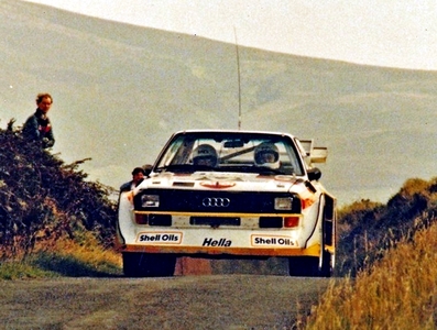 Michèle Mouton - Fabrizia Pons
23º Tudor Webasto Manx International Rally 1985. Audi Quattro Sport S1 E2 (IN-NL 16). Abandonó por accidente en SS21 Abbeylands 1 de 13.78 km.

Del 11 al 14 de Octubre, Douglas, Isla de Man.
Superficie: asfalto.

El Rally tenía 646.27 km cronometrados divididos en 47 tramos especiales.

Tomaron la salida 109 equipos, finalizaron 54.@
Palabras clave: Michele_Mouton;Mujeres;Womens;Audi;Sport;Quattro;Manx;1985;Grupo_B