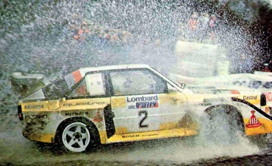 Hannu Mikkola - Arne Hertz
34º Lombard RAC Rally 1985. Audi Sport Quattro S1 E2 (IN-NP 31). Abandonó por problemas de motor SS22 Cwmcelli de 6,60 Km.

Del 24 al 28 de Noviembre, Nottingham, Inglaterra.
Superficie: tierra.

El Rally tenia un total de 3507 km de los que 896.98 km divididos en 65 tramos eran especiales, (2 de ellas fueron canceladas, SS43 Kielder Forest - Ogre Hill de 12,02 Km y SS64 Nuss de 8,79 Km).

Tomaron la salida 155 equipos, finalizaron 62.@
Palabras clave: ;Audi;Quattro;Sport;Grupo_B;Gran_Bretaña;1985;RAC_Rally;Inglaterra