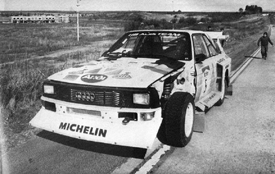 Stig Blomqvist - Björn Cederberg
5º Marlboro Rally Argentina 1985. Audi Sport Quattro S1 E2 (652 Z-943). Abandonó por motor en SS8 Charbonier de 61.25 Km.

Del 30 de Julio al 3 de Agosto, Buenos Aires - Cordoba, Argentina.
Superficie: tierra.

El Rally tenia un total de 2616.00 km de los que 956.71 km divididos en 23 tramos eran especiales.

Tomaron la salida 138 equipos, finalizaron 39.@
Palabras clave: Stig_Blomqvist;Audi;Sport;Quattro;Grupo_B;Argentina;1985;Debut