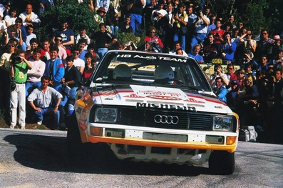 Walter Röhrl - Christian Geistdörfer
29º Tour de Corse - Rallye de France 1985. Audi Sport Quattro S1 (IN-NT 61). Abandonó por los frenos en SS1 Verghia - Pont de la Masina de 38,09 Km.

Del 2 al 4 de Mayo, Ajaccio, Córcega, Francia.
Superficie: asfalto.

El Rally tenia un total de 1603.00 km de los que 1122.25 km divididos en 30 tramos eran especiales, (1 de ellos fue cancelado, SS5 Sartene - Zonza de 44.23 km, por el fatal accidente en el tramo anterior de Attilio Bettega).

Tomaron la salida 139 equipos, finalizaron 45.@
Palabras clave: Walter_Röhrl;Audi;Sport;Quattro;Grupo_B;Corcega;1985;Corse