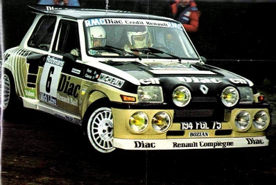 François Chatriot - Michel Périn
6º Rallye International des Garrigues 1985. Renault 5 Maxiturbo (194 FGL 75). Abandonó por fuego en el coche por algún tipo de problema eléctrico.
Société Diac

Ésta unidad quedó totalmente destruida a causa del fuego.

Del 29 al 30 de Marzo, Nimes, Gard, Occitania, Francia.
Superficie: asfalto.

Desconocemos los kilómetros de la prueba tanto totales como cronmetrados.

Tomaron la salida 101 equipos, finalizaron 47.@
Palabras clave: Renault;Maxiturbo;Grupo_B;Garrigues;1985