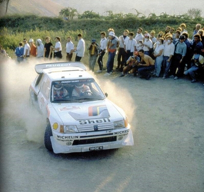 Bruno Saby - Jean-François Fauchille
27º Rally Sanremo 1985. Peugeot 205 Turbo 16 E2 (709 EXC 75). Abandonó por motor en SS37 Ronde 2 de 37,22 Km.

Del 29 de Septiembre al 4 de Octubre, Sanremo, Liguria, Imperia, Italia.
Superficie: asfalto - tierra.

El Rally tenia un total de 2340.56 km, de los que 696.90 km divididos en 45 tramos eran especiales (2 de ellos fueron cancelados SS20 Murio 1 de 9.12 km, SS36 Ronde 1 de 37.22 km).

Tomaron la salida 98 equipos, finalizaron 33.@
Palabras clave: ;Peugeot;Turbo;Grupo_B;Sanremo;1985