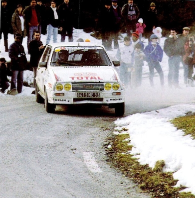 Philippe Wambergue - Bernard Martin-Dondoz
53º Rallye Automobile de Monte-Carlo 1985. Citröen Visa 1000 Pistes (8419 ME 92) Abandonó por accidente en SS23 St Auban de 30.50 Km.
Citroën Compétitions

Del 26 de Enero al 1 de Febrero, Monte-Carlo.
Superficie: asfalto -nieve.

El Rally tenía un total de 3999.00 km de los que 851.10 km divididos en 34 tramos eran especiales (1 de ellos fue cancelado SS17).

Tomaron la salida 117 equipos, finalizaron 68.@
Palabras clave: Philippe_Wambergue;Citroen;Visa;Grupo_B;Montecarlo;1985