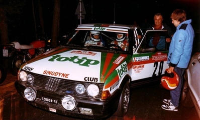 Tiziano Chiti - Arles Montenesi
27º Rally Sanremo 1985. Fiat Ritmo Abarth 130 TC (MI 62805X). Abandonó, desconocemos el motivo y en que especial.

Del 29 de Septiembre al 4 de Octubre, Sanremo, Liguria, Imperia, Italia.
Superficie: asfalto - tierra.

El Rally tenia un total de 2340.56 km, de los que 696.90 km divididos en 45 tramos eran especiales (2 de ellos fueron cancelados SS20 Murio 1 de 9.12 km, SS36 Ronde 1 de 37.22 km).

Tomaron la salida 98 equipos, finalizaron 33.@
Palabras clave: Fiat;Ritmo;Abarth;Sanremo;1985