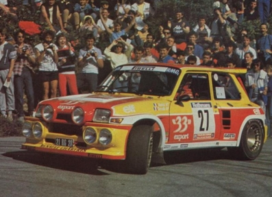 Didier Auriol - Bernard Occelli
29º Tour de Corse - Rallye de France 1985. Renault 5 Maxiturbo (21 RG 28). Abandonó por problemas eléctricos en SS9 Campo al Quarcio - Pont de Noceta de 33,77 Km.

Del 2 al 4 de Mayo, Ajaccio, Córcega, Francia.
Superficie: asfalto.

El Rally tenia un total de 1603.00 km de los que 1122.25 km divididos en 30 tramos eran especiales (1 de ellos fue cancelado, SS5 Sartene - Zonza de 44.23 km, por el fatal accidente de Attilio Bettega en el tramo anterior, SS4 Zerubia - Santa Giulia de 30.60 km).

Tomaron la salida 139 equipos, finalizaron 45.@
Palabras clave: Didier_Auriol;Renault;Maxiturbo;Turbo;Grupo_B;Corcega;1985;Corse