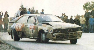 Ioánnis Vardinoyiannis (Jigger) - Kostas Stefanis
Rally Easter 1985 (Earino, Grecia). Audi Quattro A2. Abandonó.
Palabras clave: Audi;Quattro;Grupo_B;Grecia;1985;crash