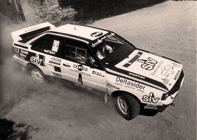 Harald Demuth - Willy Lux
8º Rally Costa Smeralda 1985. Audi Quattro A2 (IN-NN 17). Abandonó por el turbo.

Del 17 al 19 de Abril, Porto Cervo, Cerdeña, Arzachena, Sácer, Costa Esmeralda.
Superficie: tierra.

El Rally constaba de 621.20 km cronometrados, desconocemos en cuantos tramos especiales se dividían y los kilómetros totales de la prueba.

Tomaron la salida 75 equipos, finalizaron 25.@
Palabras clave: ;Audi;Quattro;Costa_Smeralda;Grupo_B;1985