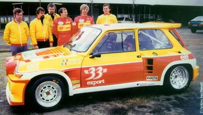 Presentación del Equipo Renault Chartres
1985
Renault 5 Maxiturbo "33 Export" pilotado por Didier Auriol - Bernard Occelli
Palabras clave: Didier_Auriol;Renault;Maxiturbo;Presentacion;1985;Personajes
