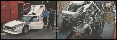 Lancia Rally SE038 "Mazinger"
PROTOTIPO
El camino recorrido fue hacer un Lancia 037 en un prototipo equipado con una turbina, además de la sobrealimentación ya adoptadas, dejando el resto del chasis y la mecánica.

Este impulso permitió dos ventajas considerables desde el punto de vista de la curva de par motor de potencia de salida (el volumen a baja velocidad mientras empuja la alta intervención de la turbina). 

Con estos cambios, el 037 era casi inconducible y era imposible conectar a tierra la energí­a en las ruedas traseras.

También conocido como 037 Mazinga, 700 HP. 
Sometido a varios cambios técnicos dictados por la constante búsqueda de la perfección.
Los mecánicos de Lancia Martini, a esta máquina la apodaban Mazinger. Por la serie de dibujos animados japoneses, que en esos tiempos emitían en televisión.

El prototipo fue luego dejado de lado por un nuevo coche con tracción a las cuatro ruedas... el legendario Lancia Delta S4.
Palabras clave: Prototipo;Lancia;SE038;Grupo_B;Rally;1985