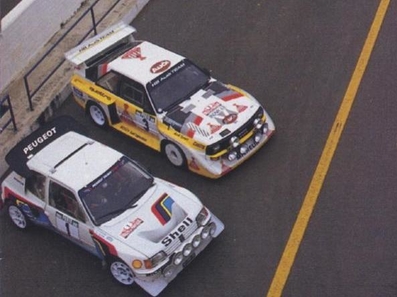 20º Rallye de Portugal Vinho do Porto 1986
Peugeot 205 T16 E2 y Audi Sport Quattro S1
De Timo Salonen - Seppo Harjanne y Walter Röhrl - Christian Geistdörfer respectivamente.

Del 5 al 8 de Marzo, Estoril, Portugal.
Superficie: asfalto - tierra.

El Rallye tenía un total de 2428.47 km de los que 703.50 km divididos en 48 tramos eran especiales.

Todos los equipos "top" abandonan la prueba a causa del fatal accidente de Joaquim Santos y su Ford RS200 donde fallecieron 3 personas y muchas otras resultaron heridas de mayor y menor gravedad.

Todos los pilotos estaban indignados con el comportamiento del público, irresponsable y peligroso.
Hay que decir que habí­a público de todas las nacionalidades, pasó en Portugal como podrí­a haber pasado en cualquier otro Rallye del sur de Europa.

Henri fue quien comunicó a la prensa la unánime decisión de los pilotos.

Nueve tramos especiales fueron cancelados.
Los tres primeros una vez comenzados, (anulando los tiempos de todos los que habían terminado el tramo), SS1 Lagoa Azul 1 de 5.00 km, donde sucedió el accidente, SS2 Peninha1 de 6.50 km, SS3 Sintra 1 de 10.50 km, SS4 Lagoa Azul 2 de 5.00 km, SS5 Peninha 2 de 6.50 km, SS6 Sintra 2 de 10.50 km, SS7 Lagoa Azul 3 de 5.00 km, SS8 Peninha 3 de 6.50 km, SS9 Sintra 3 de 10.50 km.

Tomaron la salida 111 equipos, finalizaron 35.
@
Palabras clave: Peugeot;Turbo;Portugal;Grupo_B;1986;Audi;Quattro;Sport