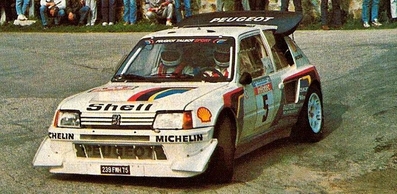 Bruno Saby - Jean François Fauchille
30º Tour de Corse 1986. Peugeot 205 T16 E2 (239 FWH 75), de Bruno Saby - Jean François Fauchille, clasificado 1º, después de que el Equipo Lancia al completo abandonara la prueba a causa del accidente mortal de Henri Toivonen y Sergio Cresto, cuando éstos iban en primera posición con más de 2 minutos de ventaja sobre el mismo Bruno Saby - Jean François Fauchille.

Del 1 al 3 de Mayo, Ajaccio, Córcega, Francia.
Superficie: asfalto.
El Rally tenia un total de 1551.00 km de los que 1122.34 km divididos en 30 tramos eran especiales. (4 de ellos fueron cancelados. SS12 Figarella - Cardo de 15.75 Km, SS18 Corte - Taverna de 26.84 Km, SS19 Moltifao - Speloncato de 38.16 Km y SS20 Corbara - Calenzana de 23.69 Km. Los 3 últimos por el fatal accidente de Henri y Sergio).
Tomaron la salida 122 equipos, finalizaron 31.

En esta edición habí­an 5 tramos de 50 o mas Km cronometrados, SS7 Cozzano - Col de la Serra de 50.84, SS8 Muracciole - Abbazia de 50.00, SS10 Pont d'Altiani - Pont St Laurent de 56.01, SS14 Prunelli - San Pancrazio de 55.67 y SS17 Campe Militaire - Corte de 58.14. Uno de mas de 70 km, SS23 Saint Roch - Suaricchio de 78.19, y otro, el último, SS30 Liamone - Suaricchio de 83.16 Km.

Aquí dejo los kilómetros de cada uno de los 30 tramos del Rally:

1ª ETAPA (01-Mayo-1986)
SS1 Verghia - Pont de la Masina de 38.09 km
SS2 Sainte Marie Sicche - Moca 1 de 23.96 km
SS3 Petreto - Aullene 1 de 20.03 km
SS4 Zerubia - Santa Giulia de 30.60 km
SS5 Sartene - Zonza de 44.23 km
SS6 Aullene - Zicavo de 25.59 km
SS7 Cozzano - Col de la Serra de 50.84 km
SS8 Muracciole - Abbazia de 50.00 km
SS9 Campo al Quarcio - Ponte de Noceta de 33.77 km
SS10 Pont d'Altiani - Pont St Laurent de 56.01 km
SS11 Ponte Rosso - Borgo de 42.29 km

TOTAL ETAPA 415.41 km

2ª ETAPA (02 Mayo-1986)
SS12 Figarella - Cardo (cancelado) de 15.75 km
SS13 Saint Florent - Col de San Stefano de 26.81 km
SS14 Prunelli - San Pancrazio de 55.67 km
SS15 Folelli - Santa Lucia di Moriani de 18.49 km
SS16 Moriani Plage - Orsoni de 20.10 km
SS17 Campe Militaire Corte de 58.14 km
SS18 Corte - Taverna (cancelado) de 26.84 km
SS19 Moltifao - Speloncato (cancelado) de 38.16 km
SS20 Corbara - Calenzana (cancelado) de 23.69 km

TOTAL ETAPA 283.65 km

3ª ETAPA (03-Mayo-1986)
SS21 Norte Dame de la Serra - Pont du Fango de 28.77 km
SS22 Fango - Ota de 48.59 km
SS23 Saint Roch - Suaricchio de 78.19 km
SS24 Tavera - Pont de Mezzana de 30.57 km
SS25 Sainte Marie Sicche - Moca 2 de 23.96 km
SS26 Petreto - Aullene 2 de 20.03 km
SS27 Sorbollano - Santa Giulia de 35.59 km
SS28 Calvese - Agosta Plage de 38.69 km
SS29 Plaine de Peri - Capiglioli de 35.73 km
SS30 Liamone - Suaricchio 83.16 km

TOTAL ETAPA 423.28 km.
SUMANDO LAS TRES ETAPAS, ESTAMOS HABLANDO DE 1122.34 KM CRONOMETRADOS... UNA SALVAJADA...@
Palabras clave: ;Peugeot;Turbo;Corcega;grupo_B;1986;Corse