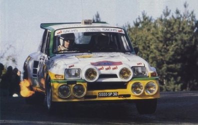 Philippe Touren - Albert Neyron
29º Critérium des Cévennes 1986. Renault 5 Maxi Turbo (5555 SP 30). Clasificado 2º.

Del 8 al 9 de Noviembre, Montpellier, Francia.
Superficie: asfalto con un total de 277.90 km divididos en 17 tramos cronometrados.
(Uno de ellos fue cancelado SS4 Le Vigan - St-Bresson de 14.30 km)

Tomaron la salida 198 equipos, finalizaron 87.@
Palabras clave: Philippe_Touren;Albert_Neyron;Renault;Turbo;Maxi;Criterium_Cevennes;1986;Grupo_B