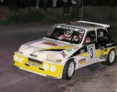 Carlos Sainz Cenamor - Antonio Boto
22º Rally Catalunya 1986. Renault 5 Maxiturbo (VA-4650-M). Clasificado 2º.

Del 23 al 26 de Octubre, Barcelona, Catalunya, España.
Superficie: asfalto.

El Rally tenia un total de 1246.00 km de los que 417.00 km divididos en 30 tramos eran especiales.

Tomaron la salida 84 equipos, finalizaron 49.@
Palabras clave: ;Renault;Maxiturbo;Grupo_B;1986;Catalunya;España;Spain
