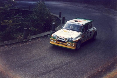 Philippe Touren - Albert Neyron
29º Critérium des Cévennes 1986. Renault 5 MaxiTurbo (5555 SP 30). Clasificado 2º.

Del 8 al 9 de Noviembre, Montpellier, Francia.
Superficie: asfalto con un total de 277.90 km divididos en 17 tramos cronometrados.
(Uno de ellos fue cancelado SS4 Le Vigan - St-Bresson de 14.30 km)

Tomaron la salida 198 equipos, finalizaron 87.@
Palabras clave: ;Renault;Maxiturbo;Grupo_B;1986;Criterium_Cevennes