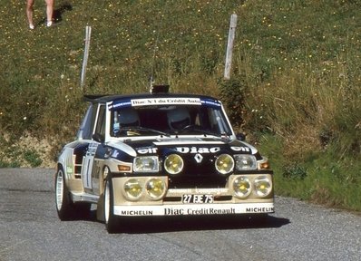 François Chatriot - Michel Périn
38º Rallye International du Mont-Blanc 1986. Renault 5 Maxiturbo (27 FJE 75). Clasificado 2º.

Del 4 al 7 de Septiembre, Annecy-le-Vieux, La Clusaz, Francia.
Superficie: asfalto.

El Rallye constaba de 2 etapas con 311.47 km cronometrados divididos en 15 tramos especiales.

Tomaron la salida 152 equipos, finalizaron 87.@
Palabras clave: François_Chatriot;Renault;Maxiturbo;Grupo_B;1986