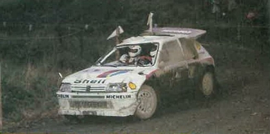 Juha Kankkunen - Juha Piironen
35º Lombard RAC Rally 1986. Peugeot 205 Turbo 16 E2 (237 FWH 75). Clasificado 3º.

Del 16 al 19 de Noviembre, Bath, Inglaterra.
Superficie: Tierra.

El Rally un total de 2537.93 km de los que 515.04 km divididos en 45 tramos eran especiales.

Tomaron la salida 149 equipos, finalizaron 83.@
Palabras clave: ;Juha_Piironen;Peugeot;T16;Grupo_B;1986;Lombard_RAC_Rally;Inglaterra