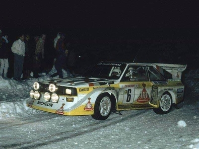 Hannu Mikkola - Arne Hertz
54º Rallye Automobile de Monte-Carlo 1986. Audi Sport Quattro S1 E2 (IN-NW 4). Clasificado 3º.

Del 18 al 24 de Enero, Monte-Carlo.
Superficie: asfalto - nieve.

El Rally tenía un total de 3984.00 km de los que 881.20 km divididos en 36 tramos eran especiales.

Tomaron la salida 156 equipos, finalizaron 65.@
Palabras clave: ;Audi;Sport;Quattro;E2;Montecarlo;1986;Grupo_B;Nieve