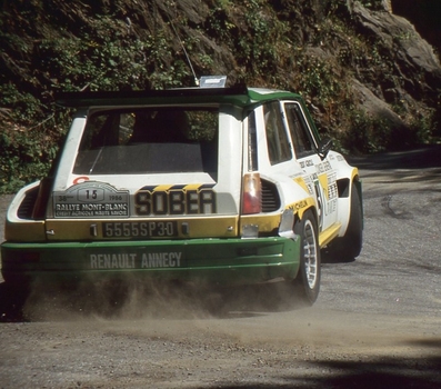 Philippe Touren - Albert Neyron
38º Rallye International du Mont-Blanc 1986. Renault 5 Maxiturbo (5555 SP 30). Clasificado 3º.

Del 4 al 7 de Septiembre, Annecy-le-Vieux, La Clusaz, Francia.
Superficie: asfalto.

El Rallye constaba de 2 etapas con 311.47 km cronometrados divididos en 15 tramos especiales.

Tomaron la salida 152 equipos, finalizaron 87.@
Palabras clave: ;Renault;Maxiturbo;Grupo_B;1986