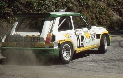 Philippe Touren - Albert Neyron
38º Rallye International du Mont-Blanc 1986. Renault 5 Maxiturbo (5555 SP 30). Clasificado 3º.

Del 4 al 7 de Septiembre, Annecy-le-Vieux, La Clusaz, Francia.
Superficie: asfalto.

El Rallye constaba de 2 etapas con 311.47 km cronometrados divididos en 15 tramos especiales.

Tomaron la salida 152 equipos, finalizaron 87.@
Palabras clave: Philippe_Touren;Renault;Maxiturbo;Grupo_B;1986