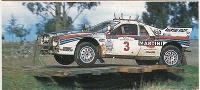 Markku Alén - Ilkka Kivimaki
34º Marlboro Safari Rally Kenya 1986. Lancia Rally 037 (TO W67768). Clasificado 3º.

Del 29 de Marzo al 2 de Abril, Nairobi, Kenya, África.
Superficie: tierra.

El Rally tenia un total de 4.190 km con 63 controles horarios.

Tomaron la salida 69 equipos, finalizaron 16.@
Palabras clave: Markku_Alen;Ilkka_Kivimaki;Lancia;Grupo_B;Safari;saltos;1986