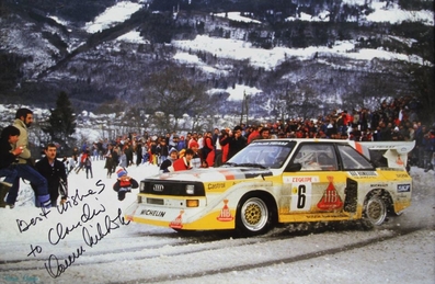 Hannu Mikkola - Arne Hertz
54º Rallye Automobile de Monte-Carlo 1986. Audi Sport Quattro S1 E2 (IN-NW 4). Clasificado 3º.

Del 18 al 24 de Enero, Monte-Carlo.
Superficie: asfalto - nieve.

El Rally tenía un total de 3984.00 km de los que 881.20 km divididos en 36 tramos eran especiales.

Tomaron la salida 156 equipos, finalizaron 65.

© Claudio Cavion
@@
Palabras clave: ;Audi;Sport;Quattro;Montecarlo;Grupo_B;1986