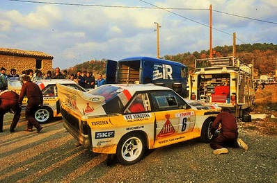 Asistencia del Equipo Audi Sport en el 54º Rallye Automòbile Monte-Carlo 1986
En los Audi Sport Quattro S1 E2 de:

#6 (IN-NW 4) de Hannu Mikkola - Arne Hertz, clasificado 3º

#2 (IN-NL 23) de Walter Röhrl - Christian Geistdörfer, clasificado 4º.

Del 18 al 24 de Enero, Monte-Carlo.
Superficie: asfalto - nieve.

El Rally tenía un total de 3984.00 km de los que 881.20 km divididos en 36 tramos eran especiales.

Tomaron la salida 156 equipos, finalizaron 65.@
Palabras clave: Walter_Röhrl;Montecarlo;Audi;Quattro;Sport;Grupo_B;1986;Asistencias