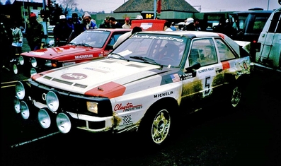 John Buffum - Neil Wilson
21º Toyota Olympus Rally 1986. Audi Sport Quattro S1 (F344). Clasificado 3º.

Última aparición Oficial de los coches Grupo B en una prueba válida para el Mundial de Rallys.

De 4 al 7 de Diciembre, Tacoma - Tumwater, Washington, Estados Unidos.
Superficie: tierra.

El Rally tenía un total de 540.65 km cronometrados divididos en 40 tramos especiales (uno de ellos fue cancelado SS6 Taylor Towne de 14.76 km).

Tomaron la salida 50 equipos, finalizaron 25.@
Palabras clave: ;Audi;Sport;Quattro;Grupo_B;1986;Olympus;EE.UU