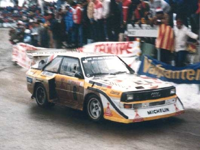 Hannu Mikkola - Arne Hertz
54º Rallye Automobile de Monte-Carlo 1986. Audi Sport Quattro S1 E2 (IN-NW 4). Clasificado 3º.

Del 18 al 24 de Enero, Monte-Carlo.
Superficie: asfalto - nieve.

El Rally tenía un total de 3984.00 km de los que 881.20 km divididos en 36 tramos eran especiales.

Tomaron la salida 156 equipos, finalizaron 65.@
Palabras clave: ;Audi;Sport;Quattro;E2;Montecarlo;1986;Grupo_B