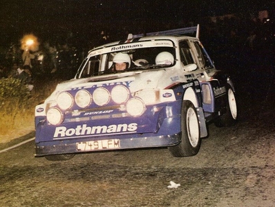 Jimmy McRae - lan Grimdod
10º Rally Corte Inglés 1986. MG Metro 6R4 (C749 LFM). Clasificado 3º.

Del 4 al 6 de Julio, Las Palmas de Gran Canaria, España.
Superficie: asfalto.

El Rally tenia un total de 693.00 km de los que 288.00 km divididos en 18 tramos eran especiales.

Tomaron la salida 70 equipos finalizaron 36.@
Palabras clave: Jimmy_McRae;Grupo_B;MG;Metro;Corte_Ingles;Canarias;1986