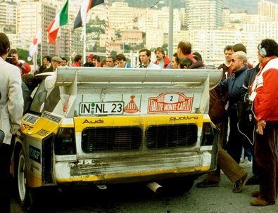 Walter Röhrl - Christian Geistdörfer
54º Rallye Automobile de Monte-Carlo 1986. Audi Sport Quattro S1 E2 (IN-NL 23). Clasificado 4º.

Del 18 al 24 de Enero, Monte-Carlo.
Superficie: asfalto - nieve.

El Rally tenía un total de 3984.00 km de los que 881.20 km divididos en 36 tramos eran especiales.

Tomaron la salida 156 equipos, finalizaron 65.@
Palabras clave: Audi;Grupo_B;Quattro;Walter_Rohrl;Christian_Geistdorfer;Montecarlo;1986