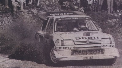 Stig Blomqvist - Bruno Berglund
36º 1000 Lagos Rally 1986. Peugeot 205 T16 E2 (244 FWH 75). Clasificado 4º.

Del 5 al 7 de Septiembre, Jyväskylä, Finlandia.
Superficie: tierra.

El Rally tenia un total de 1344.89 km de los que 389.97 km divididos en 48 tramos eran especiales, (una de ellas fue cancelada SS8 Savo de 8.11 Km).

Se inscribieron 169 equipos, tomaron la salida 164, finalizaron 81.@
Palabras clave: Stig_Blomqvist;Bruno_Berglund;Peugeot;T16;Ev2;Grupo_B;Finlandia;1986