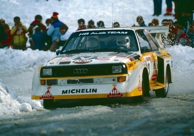 Walter Röhrl - Christian Geistdörfer
54º Rallye Automobile de Monte-Carlo 1986. Audi Sport Quattro S1 E2 (IN-NL 23). Clasificado 4º.

Del 18 al 24 de Enero, Monte-Carlo.
Superficie: asfalto - nieve.

El Rally tenía un total de 3984.00 km de los que 881.20 km divididos en 36 tramos eran especiales.

Tomaron la salida 156 equipos, finalizaron 65.@
Palabras clave: Walter_Röhrl;Audi;Quattro;Sport;Montecarlo;Nieve;1986;grupo_B