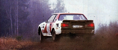 Lars-Erik Torph - Bo Thorszelius
21º Toyota Olympus Rally 1986. Toyota Celica Twincam Turbo (K-AM 9129). Clasificado 4º.

Última aparición Oficial de los coches Grupo B en una prueba válida para el Mundial de Rallys.

De 4 al 7 de Diciembre, Tacoma - Tumwater, Washington, Estados Unidos.
Superficie: tierra.

El Rally tenía un total de 540.65 km cronometrados divididos en 40 tramos especiales (uno de ellos fue cancelado SS6 Taylor Towne de 14.76 km).

Tomaron la salida 50 equipos, finalizaron 25.@
Palabras clave: ;Toyota;Celica;TCT;Grupo_B;1986;Olympus;EE.UU