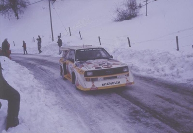 Walter Röhrl - Christian Geistdörfer
54º Rallye Automobile de Monte-Carlo 1986. Audi Sport Quattro S1 E2 (IN-NL 23). Clasificado 4º.

Del 18 al 24 de Enero, Monte-Carlo.
Superficie: asfalto - nieve.

El Rally tenía un total de 3984.00 km de los que 881.20 km divididos en 36 tramos eran especiales.

Tomaron la salida 156 equipos, finalizaron 65.@
Palabras clave: Audi;Quattro;Walter_Röhrl;Grupo_B;Sport;Montecarlo;1986