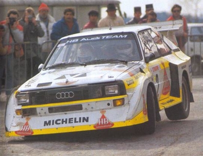 Walter Röhrl - Christian Geistdörfer
54º Rallye Automobile de Monte-Carlo 1986. Audi Sport Quattro S1 E2 (IN-NL 23). Clasificado 4º.

Del 18 al 24 de Enero, Monte-Carlo.
Superficie: asfalto - nieve.

El Rally tenía un total de 3984.00 km de los que 881.20 km divididos en 36 tramos eran especiales.

Tomaron la salida 156 equipos, finalizaron 65.@
Palabras clave: Walter_Röhrl;Audi;Quattro;Grupo_B;Sport;1986