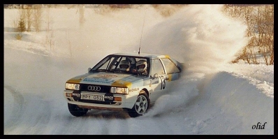 Gunnar Pettersson - Arne Pettersson
36º Internacional Suecia Rally 1986. Audi Coupé Quattro (MPY 032). Clasificado 5º.

Del 14 al 16 de Febrero, Karlstad, Suecia.
Superficie: nieve - hielo.

El Rally tenia un total de 1670.00 km de los que 556.79 km divididos en 30 tramos eran especiales.

Tomaron la salida 107 equipos, finalizaron 62.
Palabras clave: Audi;Coupe;Quattro;Suecia;1986;Nieve