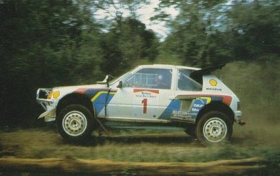 Juha Kankkunen - Juha Piironen
34º Marlboro Safari Rally Kenya 1986. Peugeot 205 Turbo 16 E2 (287 FPF 75). Clasificado 5º.

Del 29 de Marzo al 2 de Abril, Nairobi, Kenya, África.
Superficie: tierra.

El Rally tenia un total de 4.190 km con 63 controles horarios.

Tomaron la salida 69 equipos, finalizaron 16.@
Palabras clave: Juha_Piironen;Juha_Kankkunen;Peugeot;Turbo;Safari;1986;grupo_B