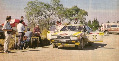 Rudolf "Rudi" Stohl - Reinhard Kaufmann
6º Marlboro Rally de Argentina 1986. Audi Coupé Quattro (W598513). Clasificado 6º.

Del 6 al 9 de Agosto, Buenos Aires - Cordoba, Argentina.
Superficie: tierra.

El Rally tenia un total de 2072.00 km de los que 624.35 km divididos en 27 tramos eran especiales, (una de ellas fue cancelada SS19 Tanti - Cuchilla Nevada de 30.59 km).

Tomaron la salida 150 equipos, finalizaron 50.
Palabras clave: ;Audi;Coupe;Quattro;Argentina;1986