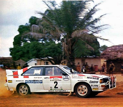 Wilfried Wiedner - Franz Zehetner
18º Rallye Cote d'Ivoire 1986. Audi Quattro A2 (L 33.366). Clasificado 6º.

Del 24 al 27 de Septiembre, Yamoussoukro, Costa de Marfil.
Superficie: tierra.

El Rally tenia un total de 3763 km con 73 controles horarios.

Tomaron la salida 49 equipos, finalizaron 11.@
Palabras clave: Audi;Quattro;Costa_Marfil;1986;Grupo_B