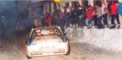 Salvador Servià i Costa  - Jordi Sabater
54º Rallye Automobile de Monte-Carlo 1986. Lancia Rally 037 (TO Y67908). Clasificado 7º y 1º sin tracción total.

Del 18 al 24 de Enero, Monte-Carlo.
Superficie: asfalto - nieve.

El Rally tenía un total de 3984.00 km de los que 881.20 km divididos en 36 tramos eran especiales.

Tomaron la salida 156 equipos, finalizaron 65.@
Palabras clave: Salvador_Servia;Jordi_Sabater;Lancia;Rally;Montecarlo;1986;Grupo_B;nieve