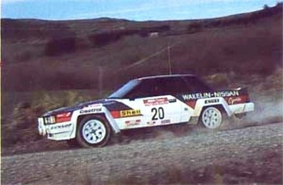 Paddy Davidson - Mike Carmichael
16º AWA Clarion Rally de Nueva Zelanda 1986. Nissan 240RS (MB6138). Clasificado 8º.

Del 5 al 8 de Julio, Auckland, Nueva Zelanda.
Superficie: tierra.

El Rally tenia un total de 1980 km de los que 597.76 km divididos en 35 tramos eran especiales, (uno de ellos fue cancelado SS26 Kawerau Forest de 26.73 Km).

Se inscribieron 55 equipos, tomaron la salida 52, finalizaron 40.@
Palabras clave: Paddy_Davidson;Nissan;Nueva_Zelanda;1986;Grupo_B