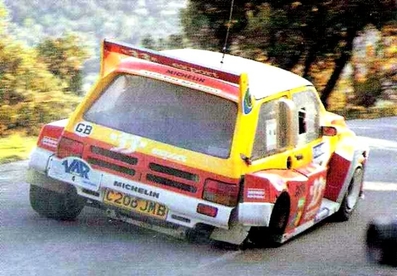 Didier Auriol - Bernard Occelli
32º Rallye du Var 1986. MG Metro 6R4 (C206 JMB). Clasificado 9º.

Del 28 al 30 de Noviembre, Sainte-Maxime,	Provenza-Alpes-Costa Azul, Francia.
Superficie: asfalto.

El Rally constaba de 3 etapas con un total de 303.80 km cronometrados divididos en 18 tramos especiales. 

Tomaron la salida 183 equipos, finalizaron 87.@
Palabras clave: Didier_Auriol;MG;Metro;Grupo_B;Var;1986
