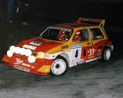 Didier Auriol - Bernard Occelli
32º Rallye du Var 1986. MG Metro 6R4 (C206 JMB). Clasificado 9º.

Del 28 al 30 de Noviembre, Sainte-Maxime,	Provenza-Alpes-Costa Azul, Francia.
Superficie: asfalto.

El Rally constaba de 3 etapas con un total de 303.80 km cronometrados divididos en 18 tramos especiales. 

Tomaron la salida 183 equipos, finalizaron 87.@
Palabras clave: Didier_Auriol;MG;Metro;Grupo_B;Var;1986
