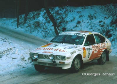 Yves Loubet - Ange Pasquali
29º Boucles de Spa Alphonse Delettre 1986. Alfa Romeo Alfetta GTV6. Clasificado 10º.

Del 7 al 9 de Febrero, Spa, Lieja, Bélgica. 
Superficie: asfalto.

El Rally constaba de un total de 420.00 km cronometrados.

Tomaron la salida 66 equipos, finalizaron 41.

© Georges Renaux.
@@
Palabras clave: Yves_Loubet;Alfa;Romeo;GTV;Alfetta;Boucles_Spa;1986;Nieve